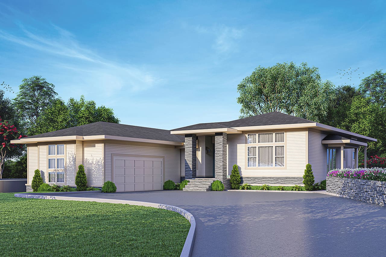 California style Ranch house (ThePlanCollection: Plan #108-2021)