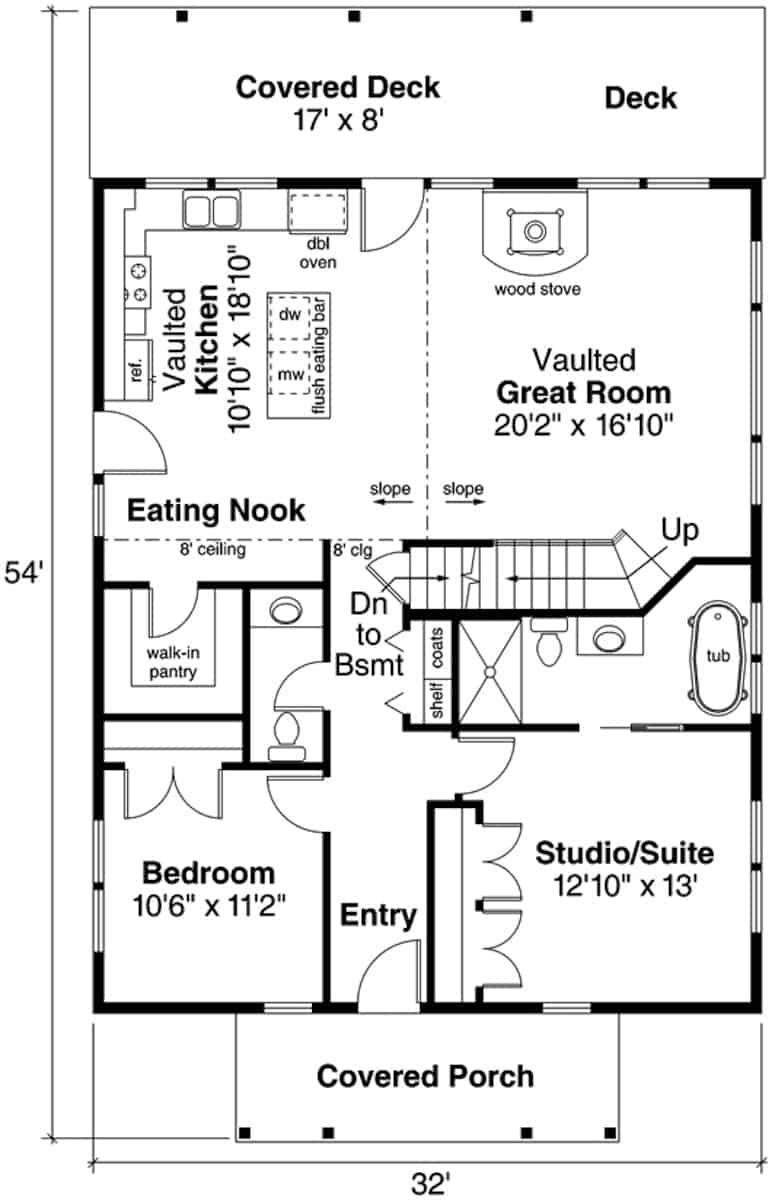Main Level of Ranch Plan #108-2022