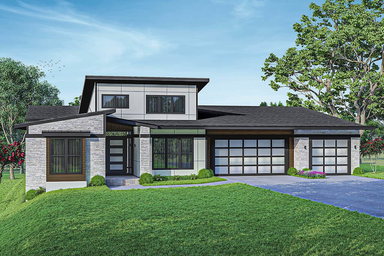 Contemporary house design (ThePlanCollection: Plan #108-2023)