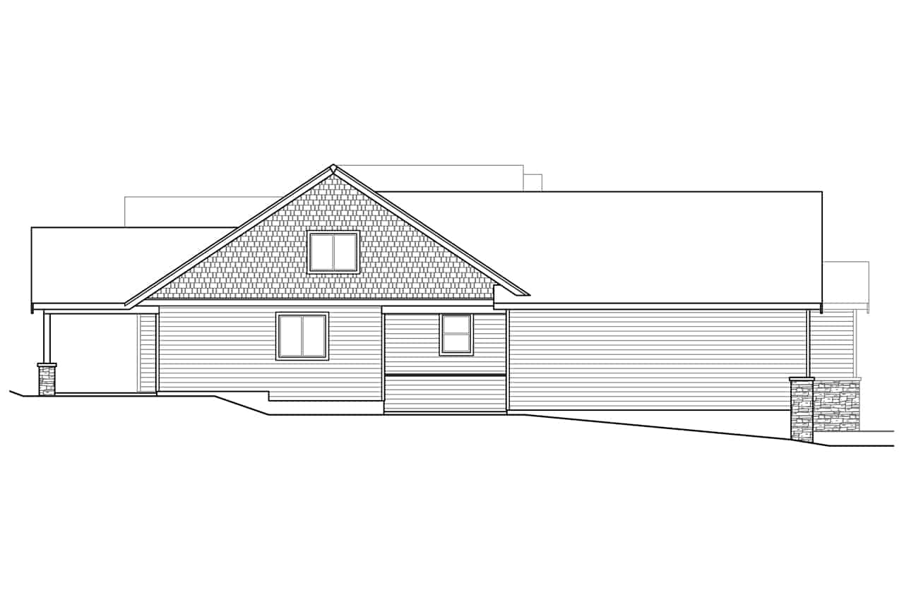 Home Plan Left Elevation of this 3-Bedroom,3309 Sq Ft Plan -108-2025