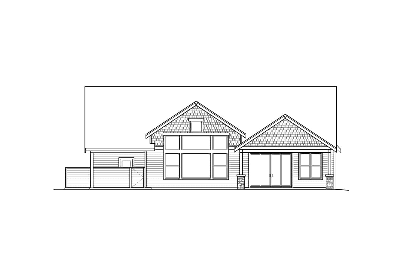 Home Plan Rear Elevation of this 3-Bedroom,3309 Sq Ft Plan -108-2025