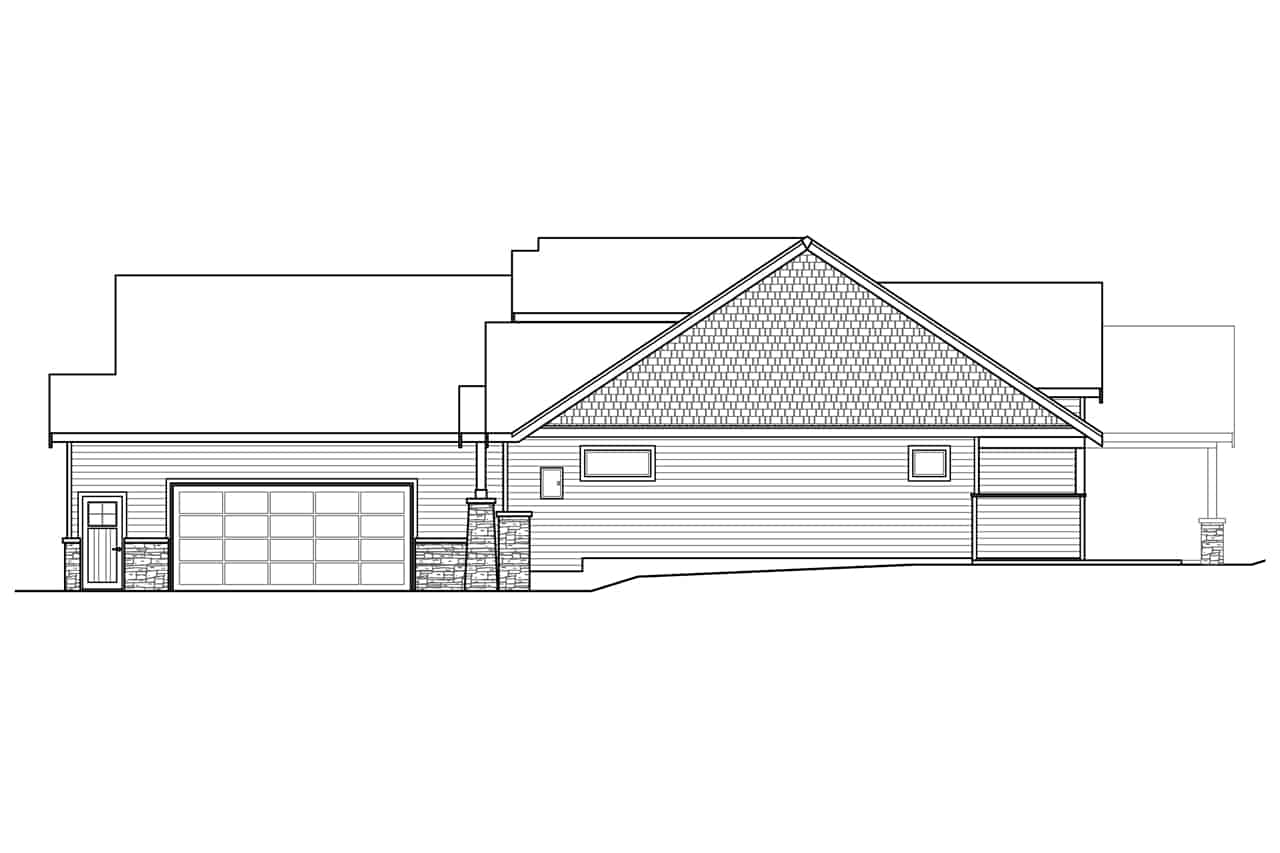 Home Plan Right Elevation of this 3-Bedroom,3309 Sq Ft Plan -108-2025