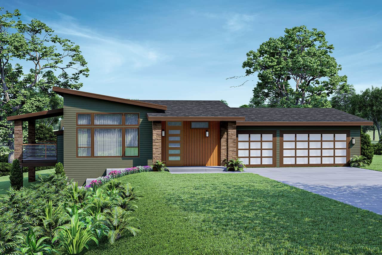 Contemporary style house design (ThePlanCollection: Plan #108-2026)