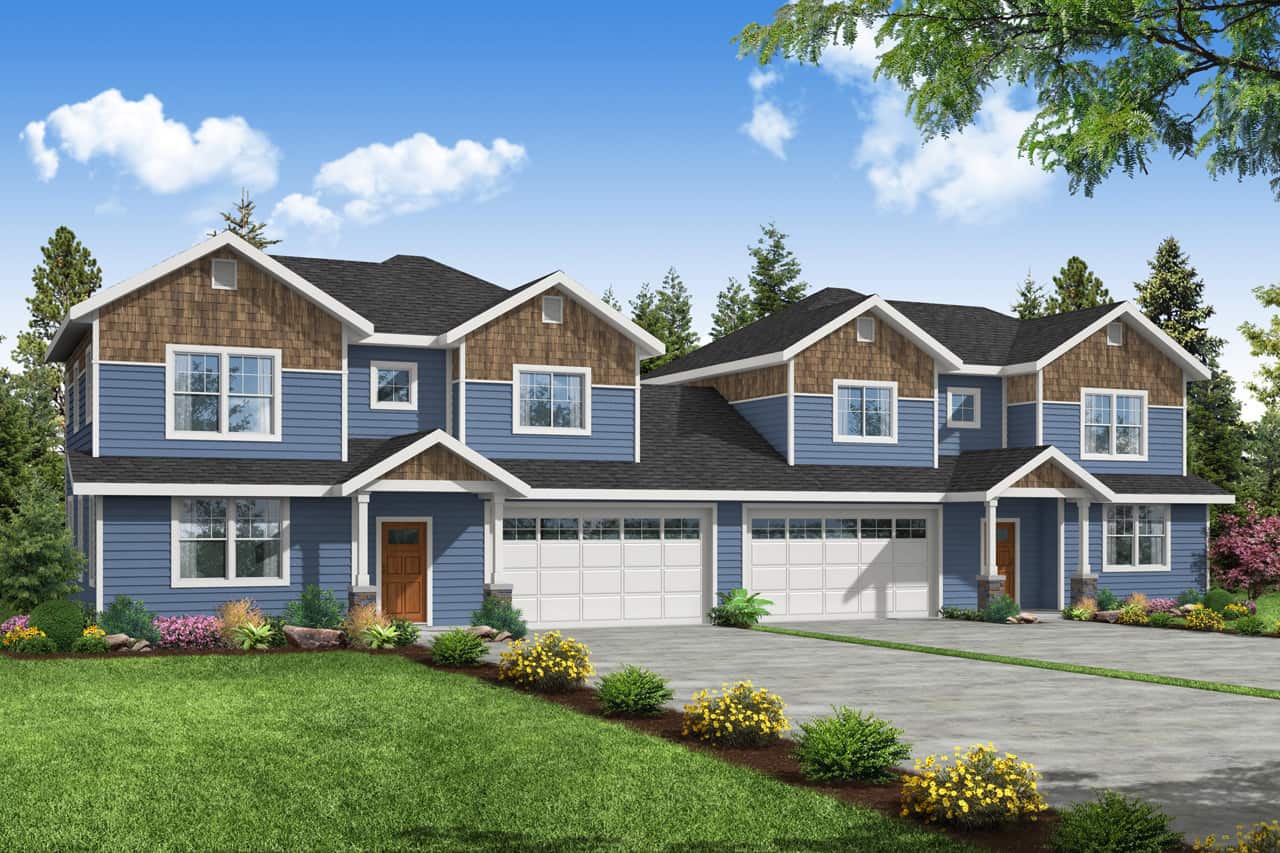 Multi-Unit house design (ThePlanCollection: Plan #108-2027)