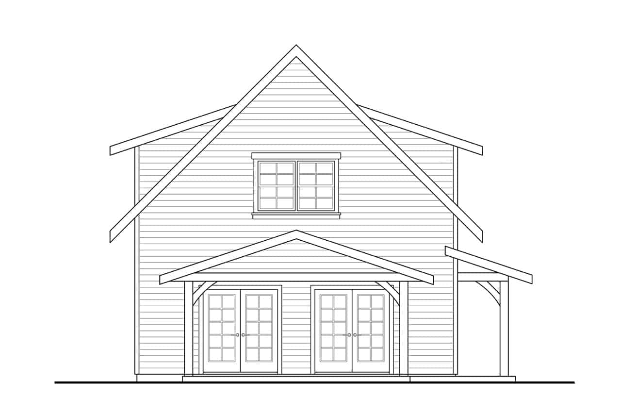 Home Plan Left Elevation of this 0-Bedroom,1382 Sq Ft Plan -108-2029