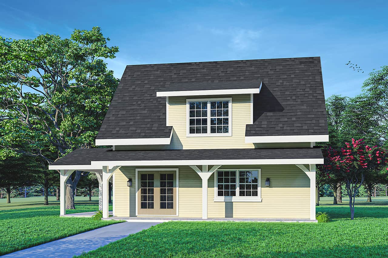 Front elevation of Vacation Homes home (ThePlanCollection: House Plan #108-2029)