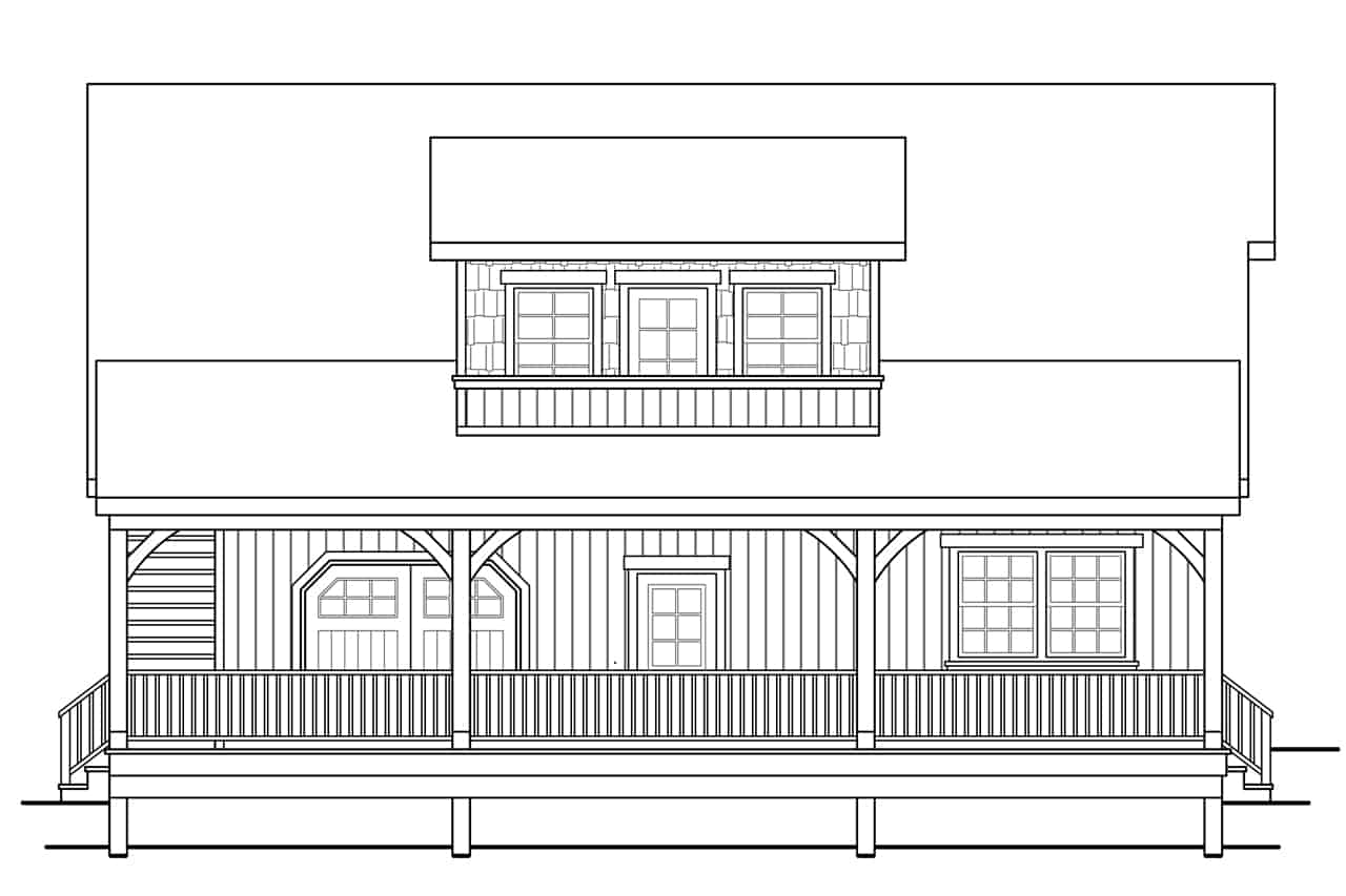 Home Plan Left Elevation of this 2-Bedroom,1808 Sq Ft Plan -108-2031