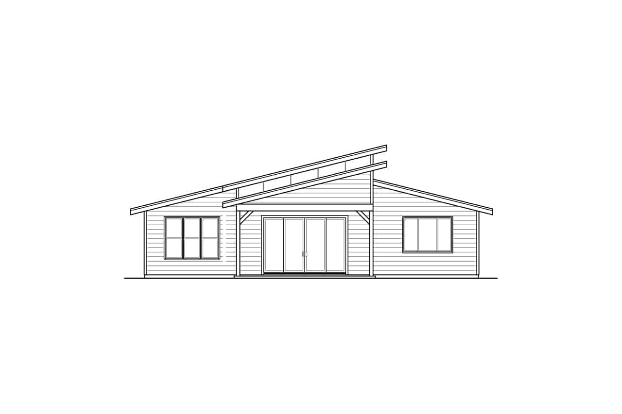 Home Plan Rear Elevation of this 3-Bedroom,2281 Sq Ft Plan -108-2033