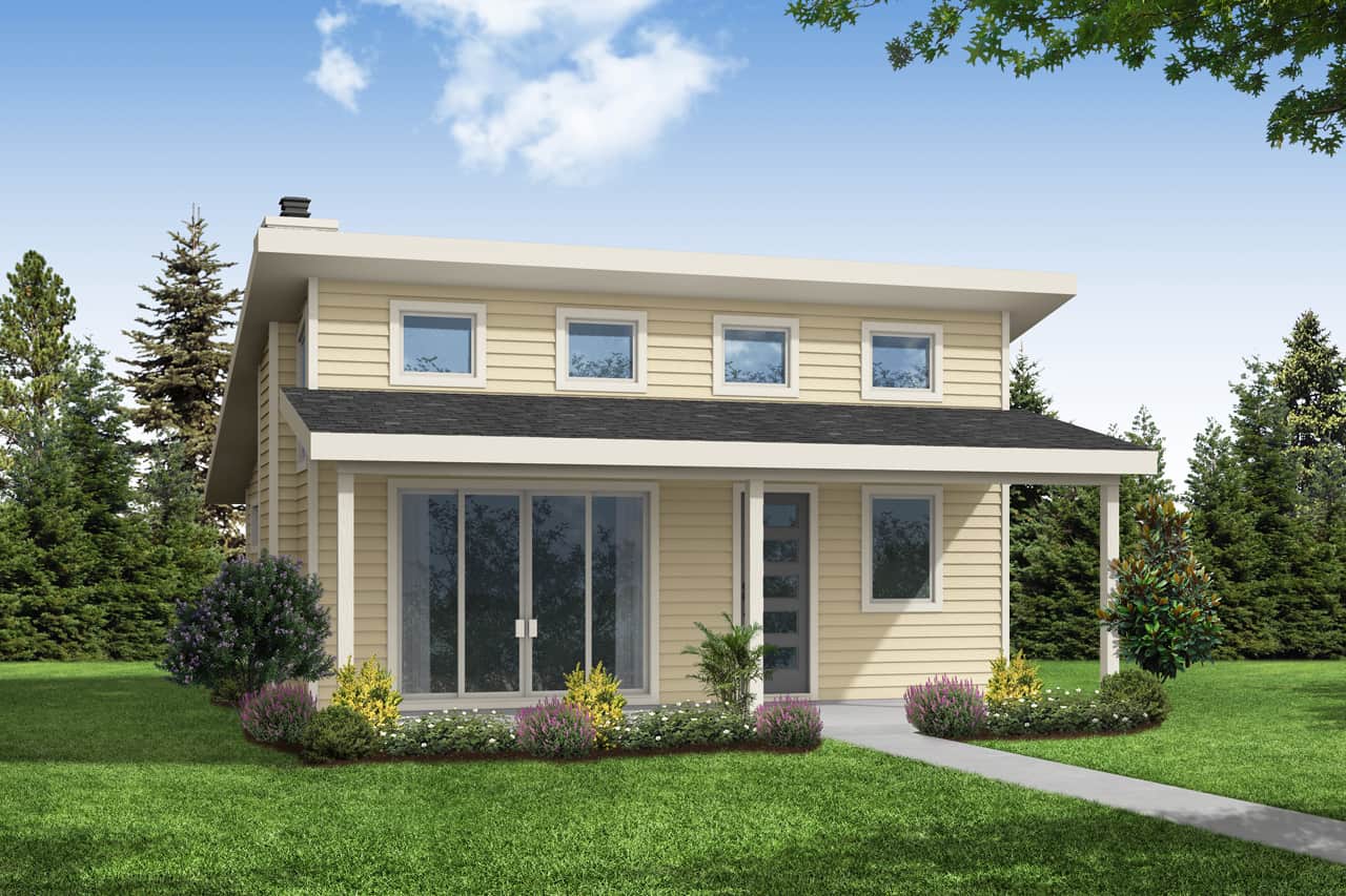 Front elevation of Cottage home (ThePlanCollection: House Plan #108-2034)