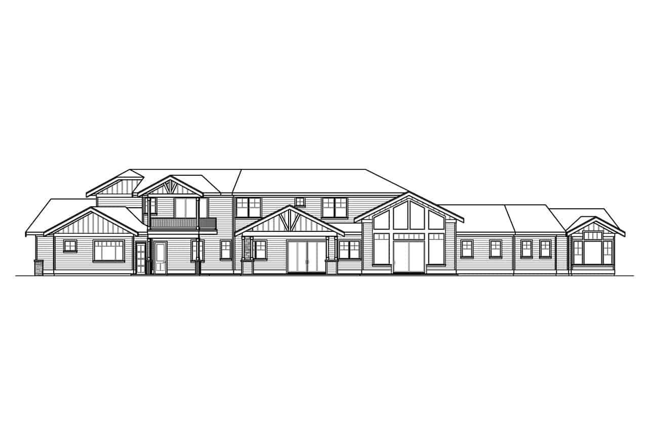 Home Plan Rear Elevation of this 4-Bedroom,4578 Sq Ft Plan -108-2037