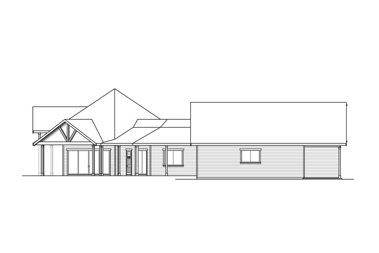 Home Plan Left Elevation of this 2-Bedroom,3442 Sq Ft Plan -108-2038