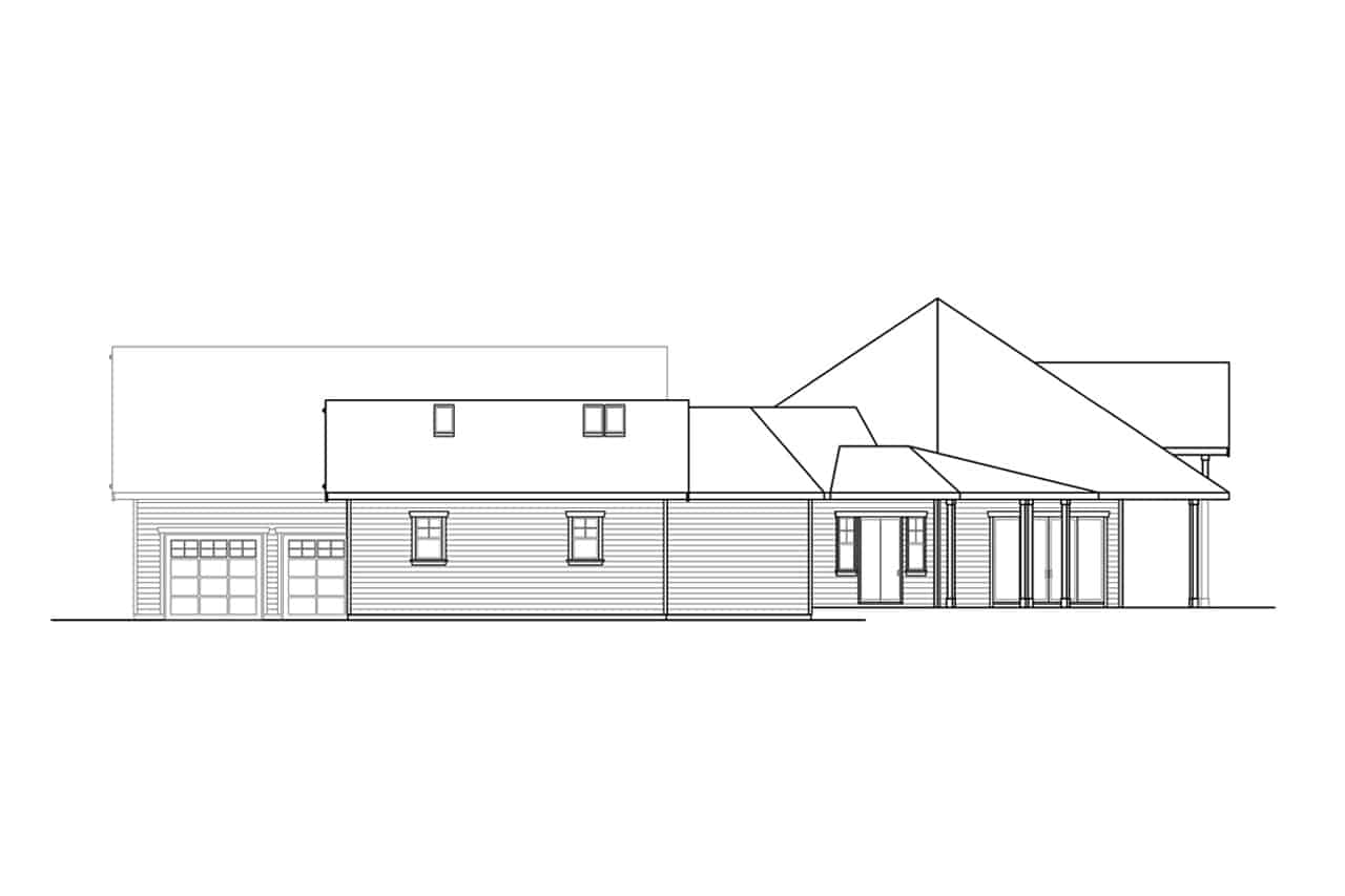 Home Plan Right Elevation of this 2-Bedroom,3442 Sq Ft Plan -108-2038