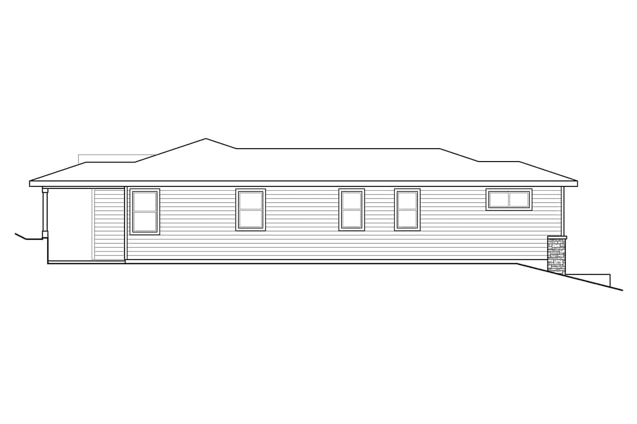 Home Plan Left Elevation of this 2-Bedroom,1441 Sq Ft Plan -108-2039