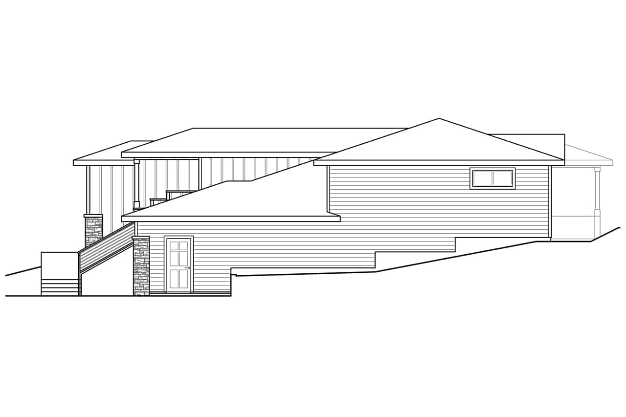 Home Plan Right Elevation of this 2-Bedroom,1441 Sq Ft Plan -108-2039