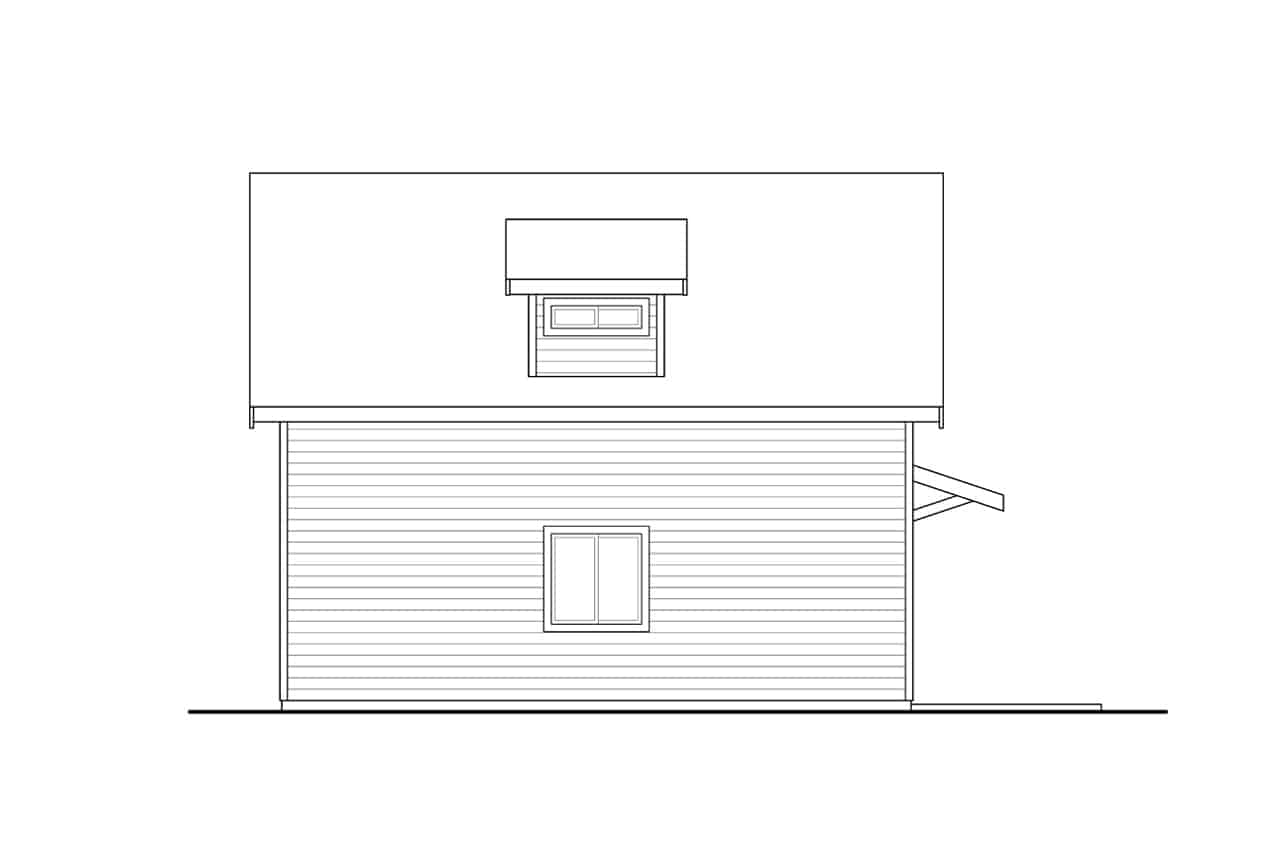 Home Plan Left Elevation of this 22-Bedroom,795 Sq Ft Plan -108-2040