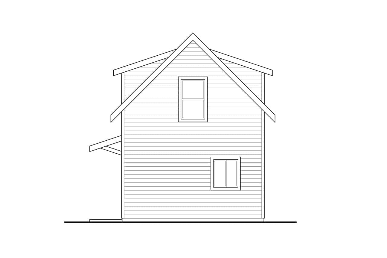 Home Plan Rear Elevation of this 22-Bedroom,795 Sq Ft Plan -108-2040