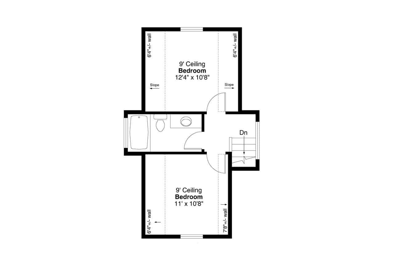 Upper Level of Cottage Plan #108-2040