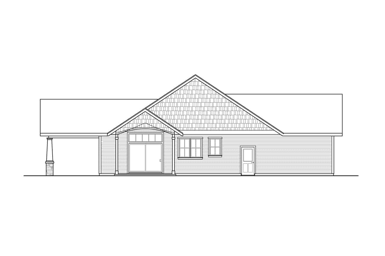 Home Plan Left Elevation of this 3-Bedroom,2037 Sq Ft Plan -108-2041