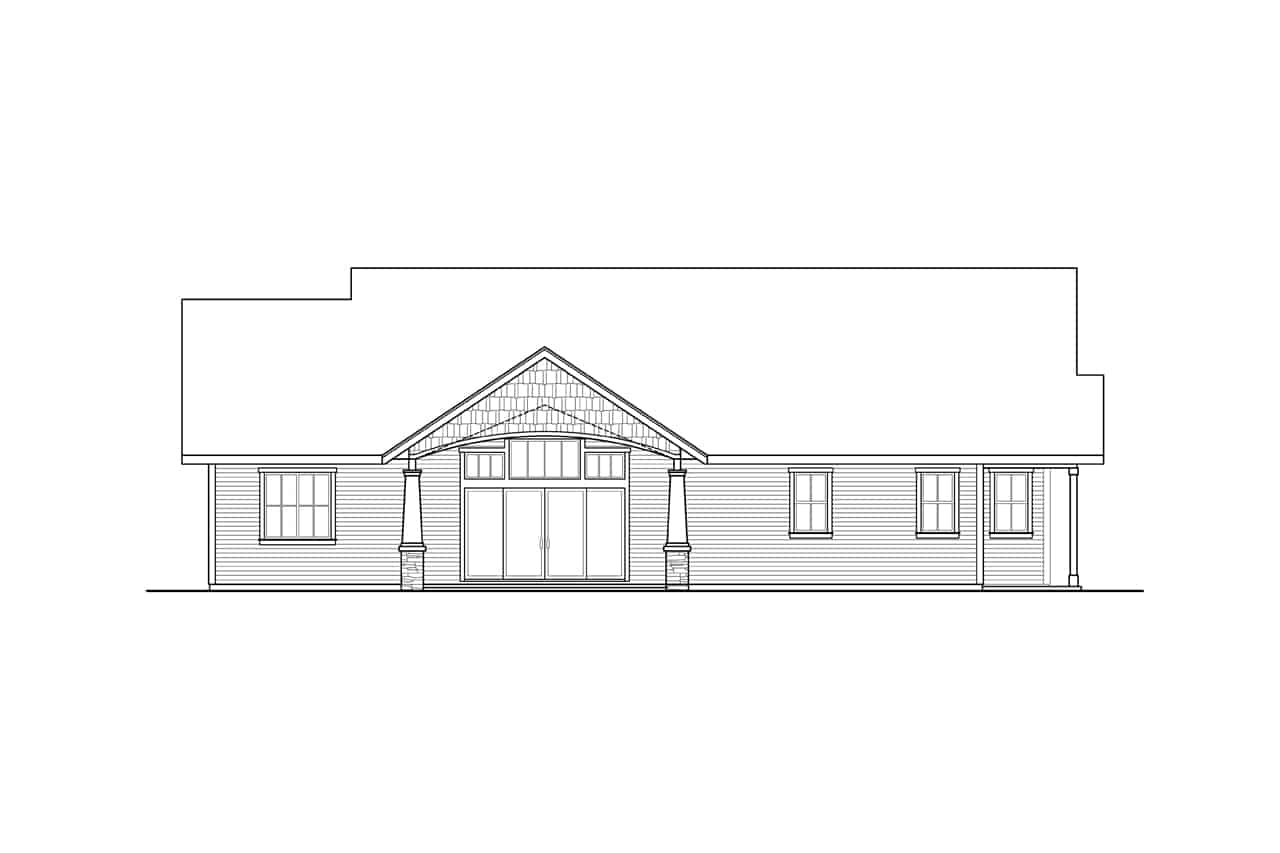 Home Plan Rear Elevation of this 3-Bedroom,2037 Sq Ft Plan -108-2041