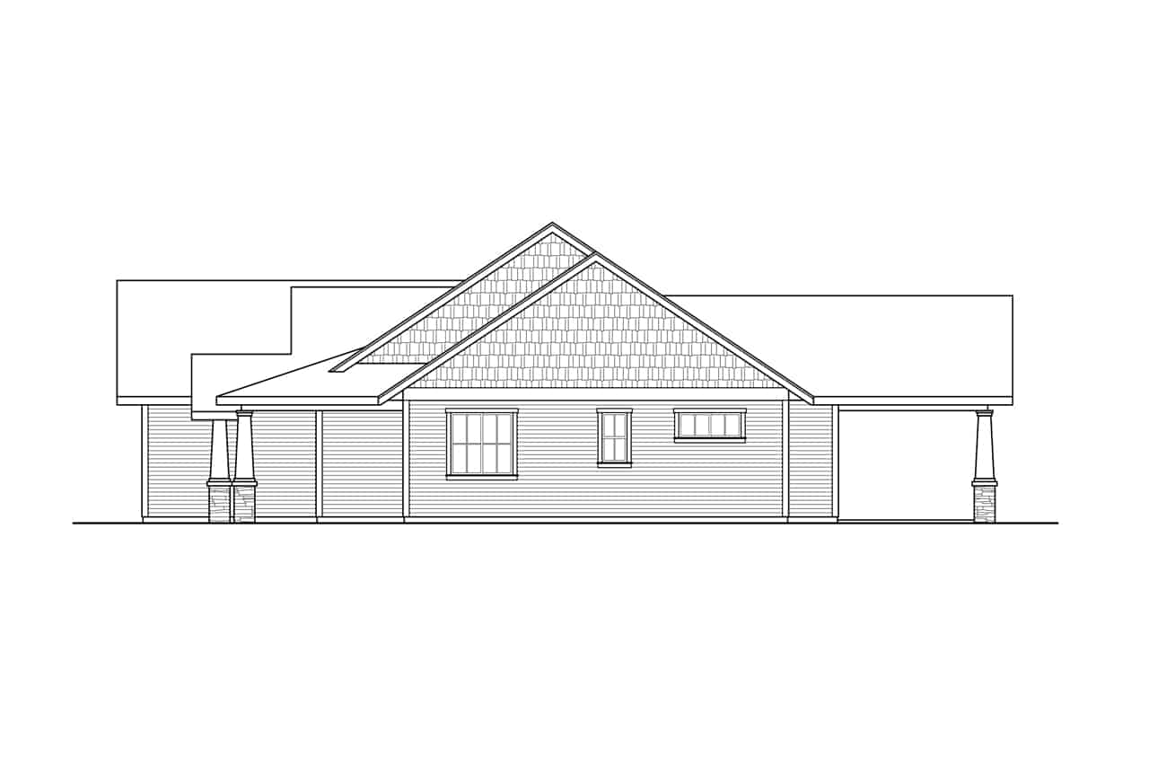 Home Plan Right Elevation of this 3-Bedroom,2037 Sq Ft Plan -108-2041