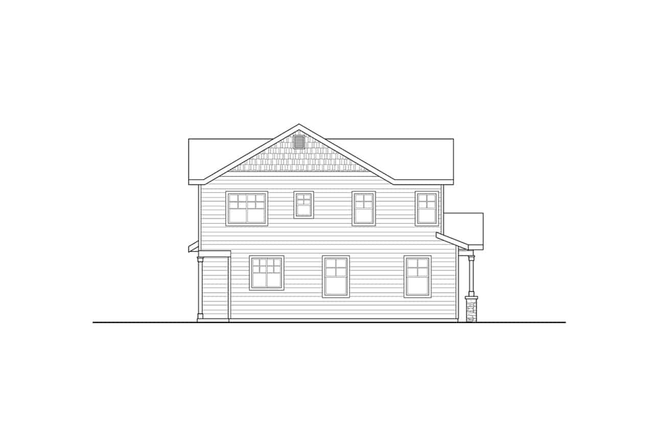 Home Plan Left Elevation of this 3-Bedroom,1631 Sq Ft Plan -108-2042