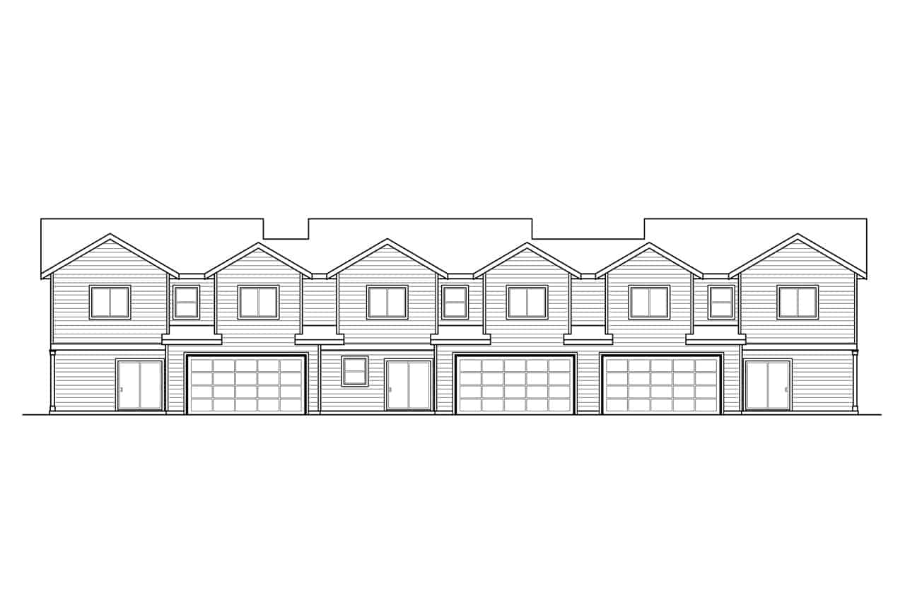 Home Plan Rear Elevation of this 3-Bedroom,1631 Sq Ft Plan -108-2042