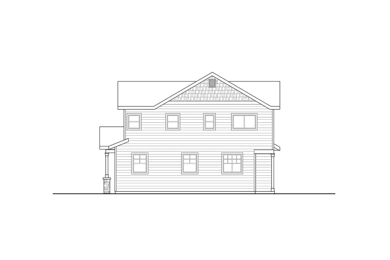 Home Plan Right Elevation of this 3-Bedroom,1631 Sq Ft Plan -108-2042