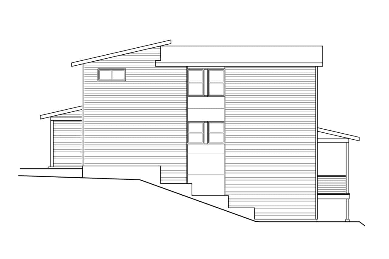 Home Plan Left Elevation of this 3-Bedroom,2744 Sq Ft Plan -108-2043