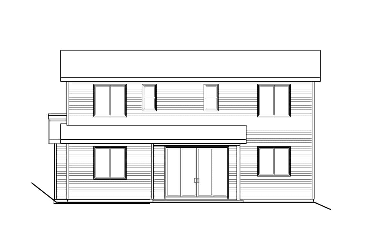 Home Plan Rear Elevation of this 3-Bedroom,2744 Sq Ft Plan -108-2043