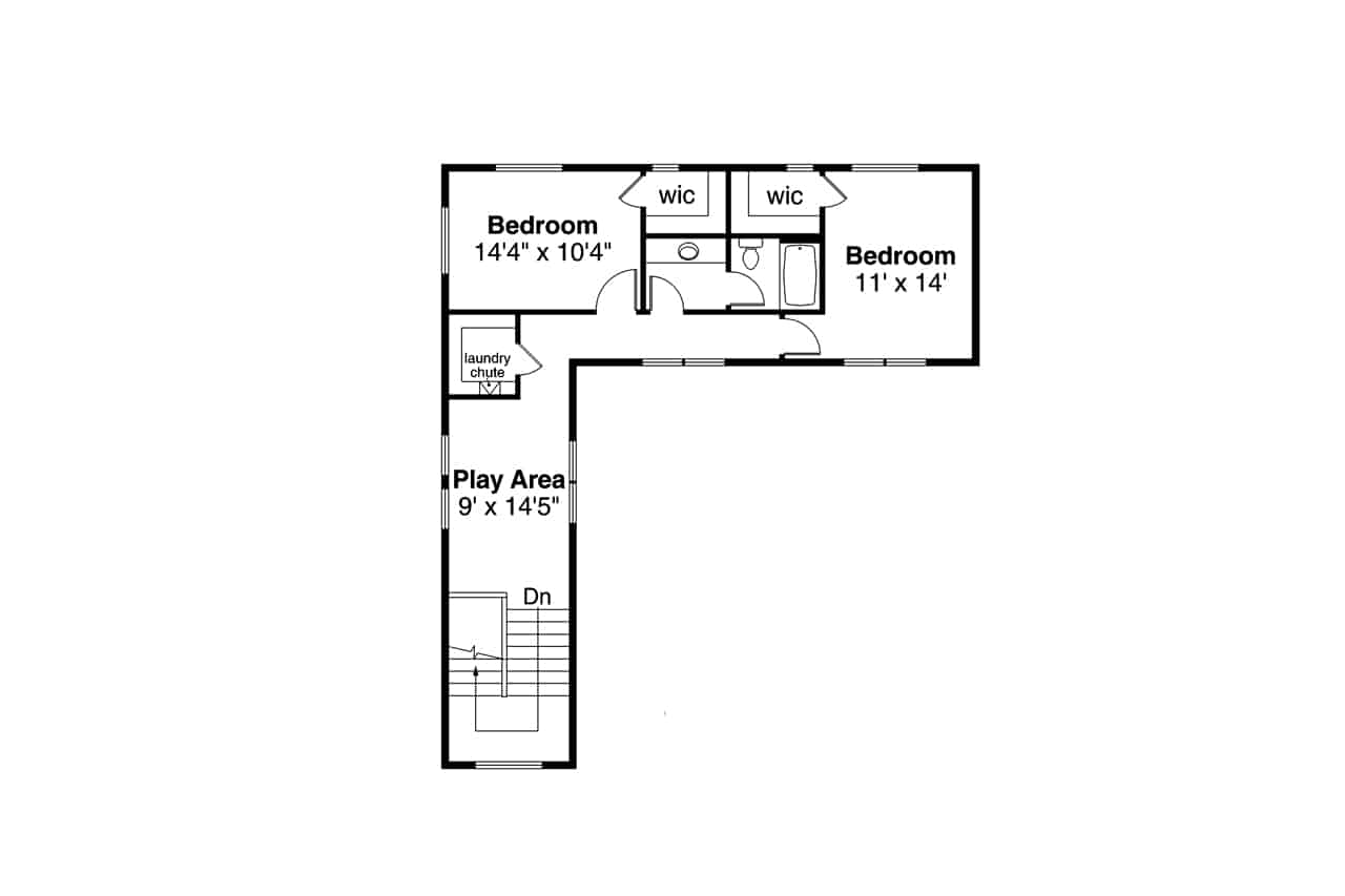 Upper Level of Contemporary Plan #108-2043