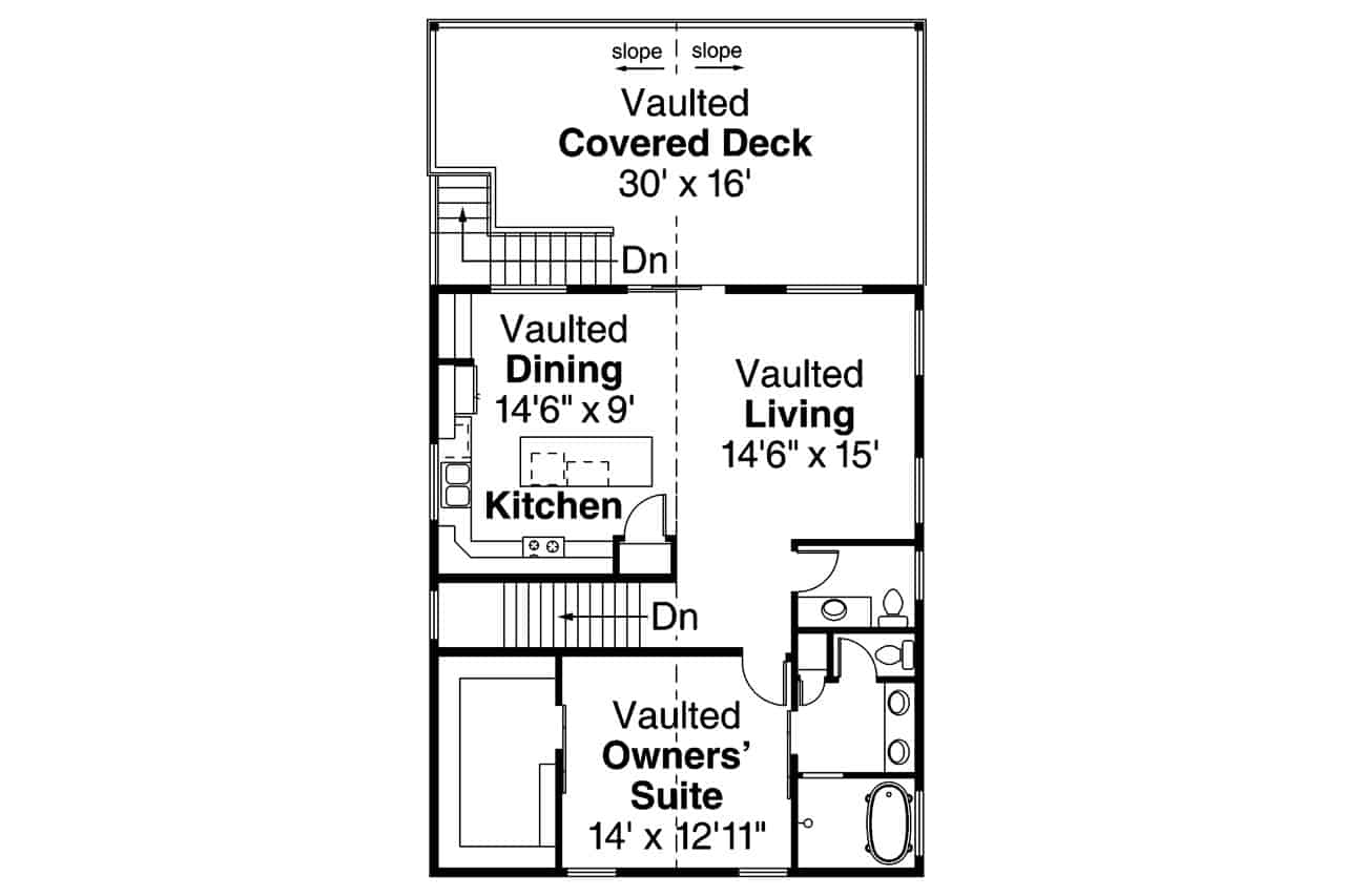 Third Story of Barn Style Plan #108-2049