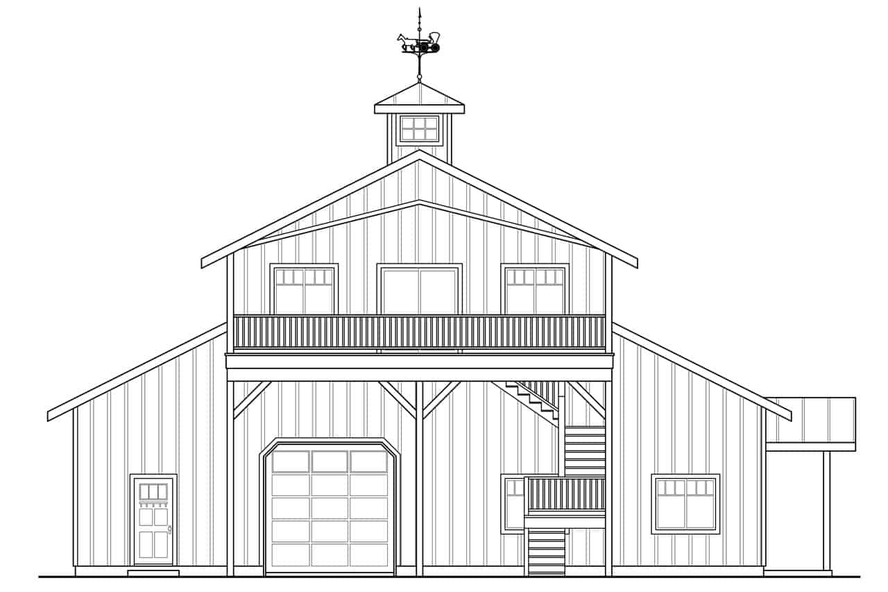 Home Plan Rear Elevation of this 3-Bedroom,2666 Sq Ft Plan -108-2049