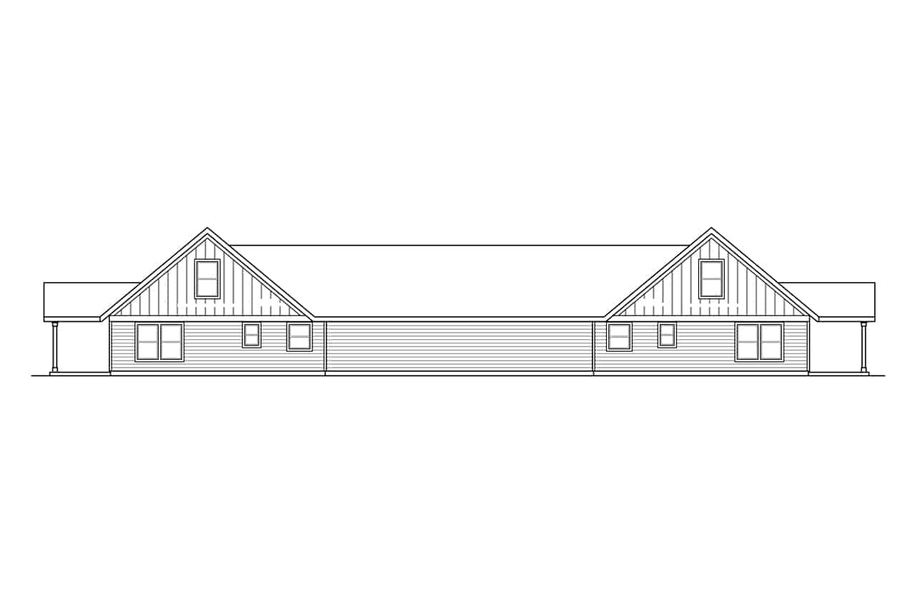 Home Plan Rear Elevation of this 6-Bedroom,2872 Sq Ft Plan -108-2050
