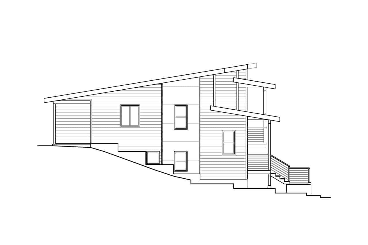 Home Plan Left Elevation of this 6-Bedroom,3054 Sq Ft Plan -108-2051