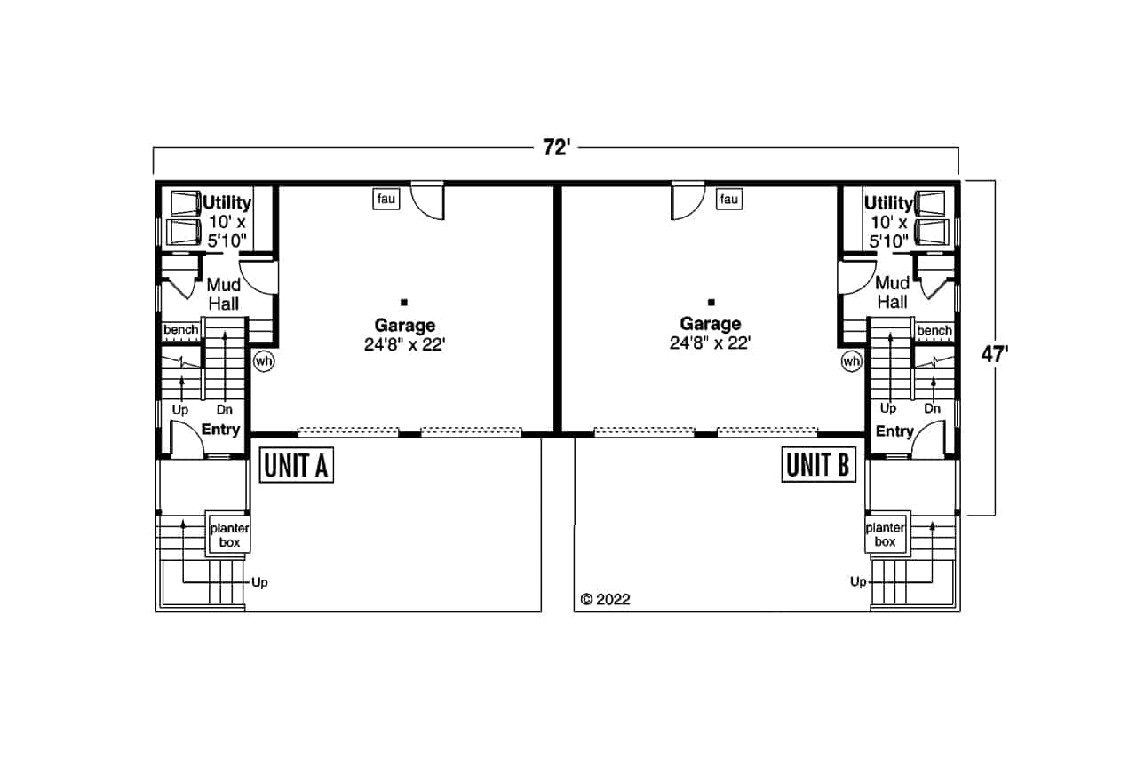 Basement of Contemporary Plan #108-2051