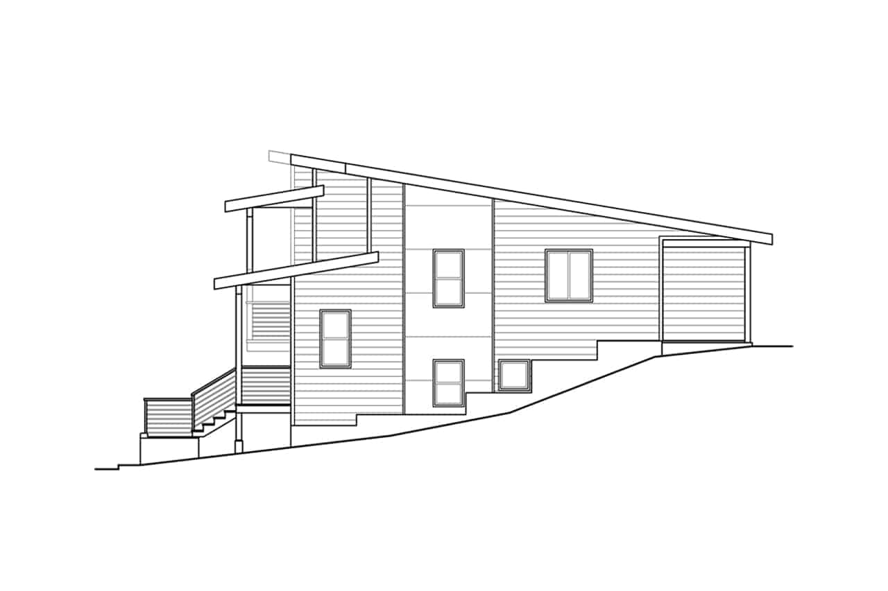 Home Plan Right Elevation of this 6-Bedroom,3054 Sq Ft Plan -108-2051