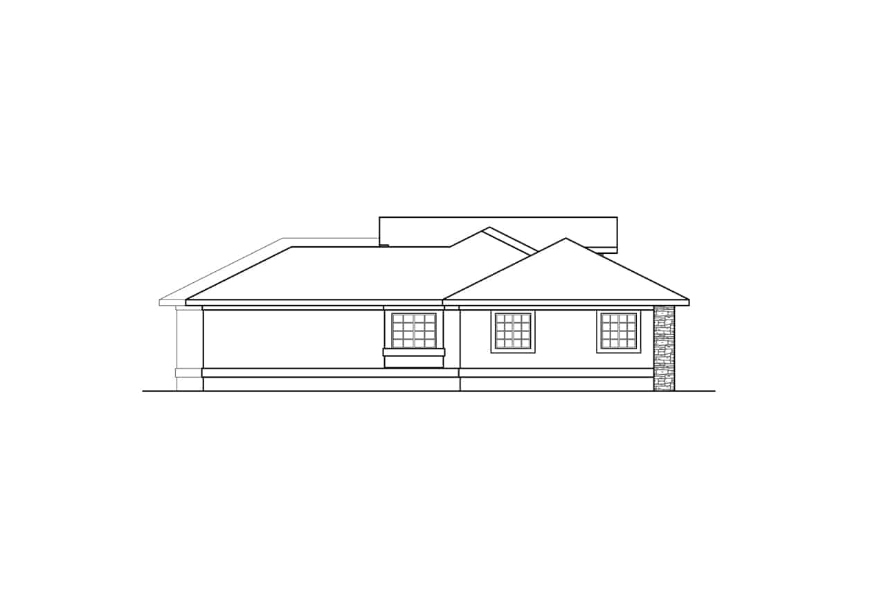 Home Plan Left Elevation of this 3-Bedroom,2553 Sq Ft Plan -108-2054