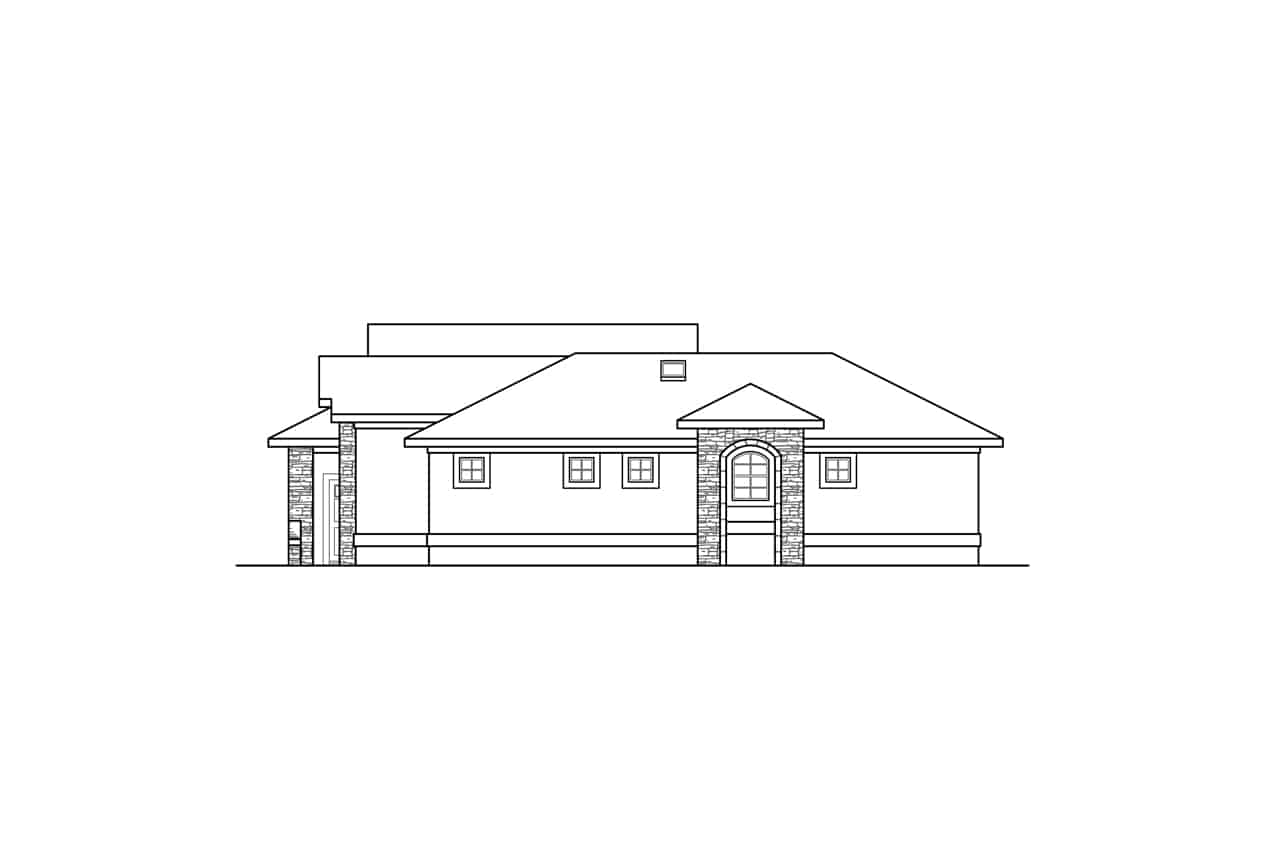 Home Plan Right Elevation of this 3-Bedroom,2553 Sq Ft Plan -108-2054
