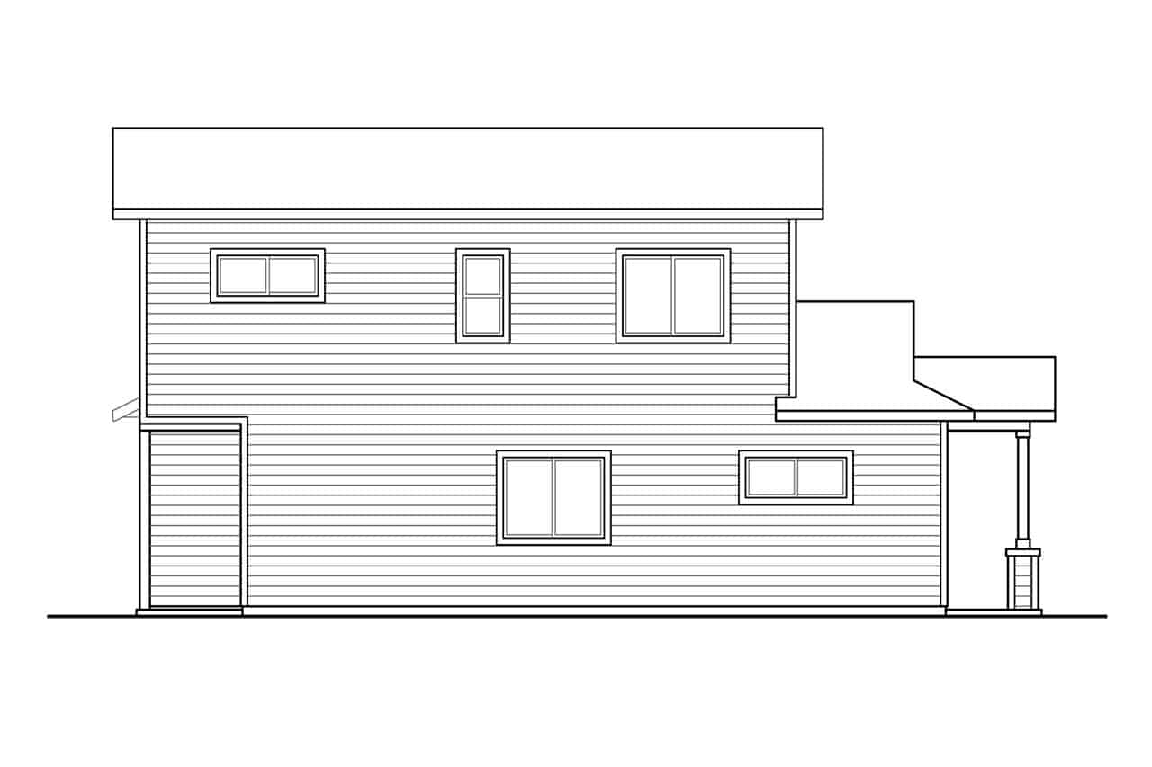 Home Plan Left Elevation of this 6-Bedroom,2756 Sq Ft Plan -108-2055