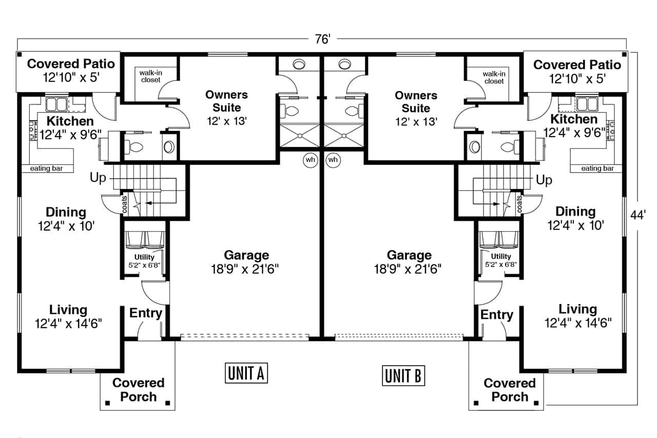Main Level of Farmhouse Plan #108-2055