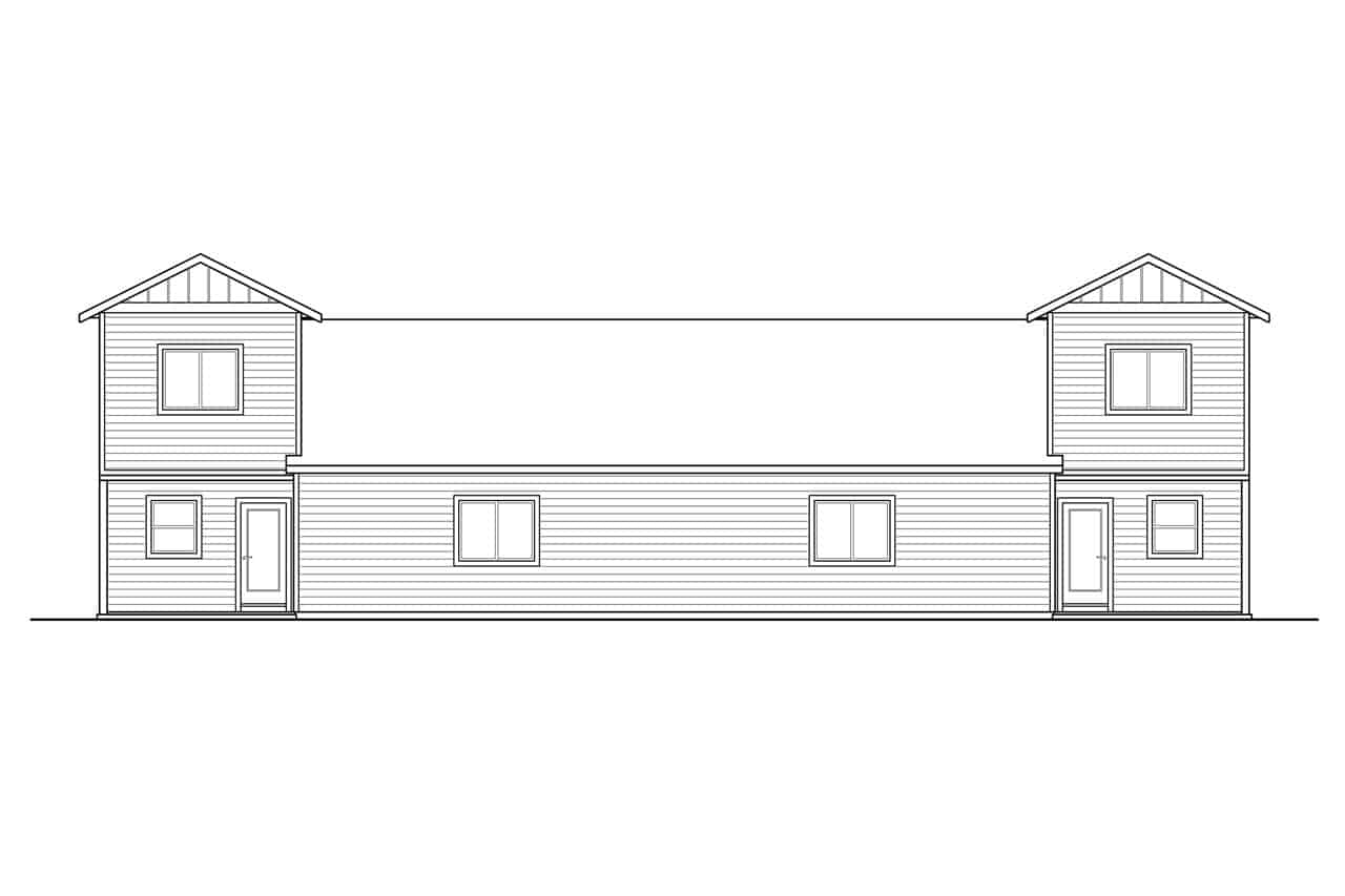 Home Plan Rear Elevation of this 6-Bedroom,2756 Sq Ft Plan -108-2055