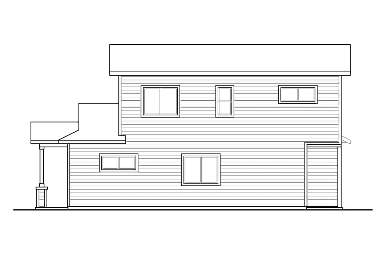 Home Plan Right Elevation of this 6-Bedroom,2756 Sq Ft Plan -108-2055