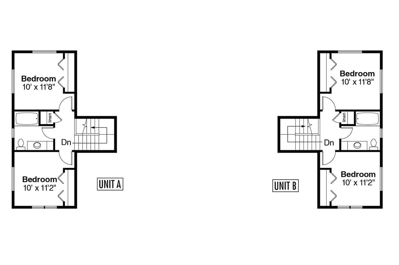 Upper Level of Farmhouse Plan #108-2055