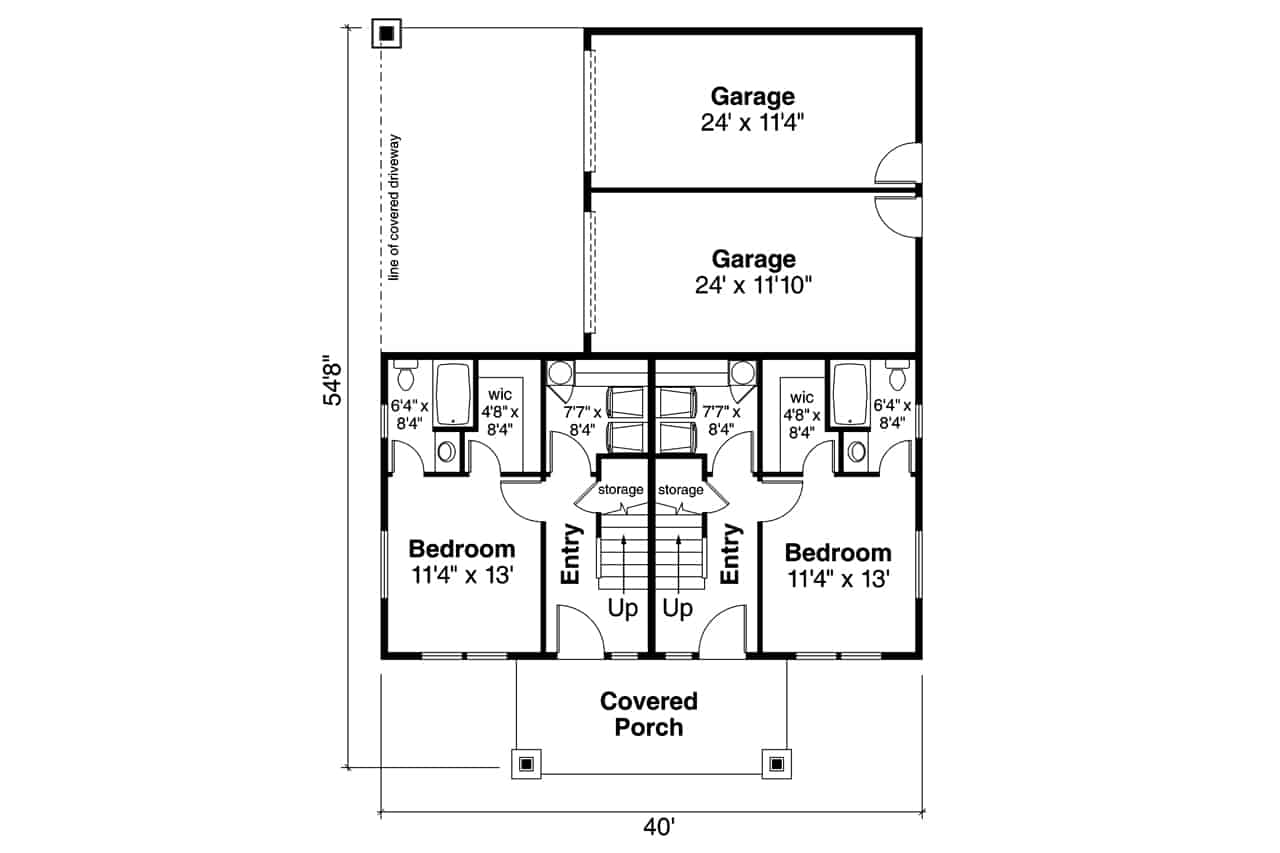 Main Level of Farmhouse Plan #108-2056