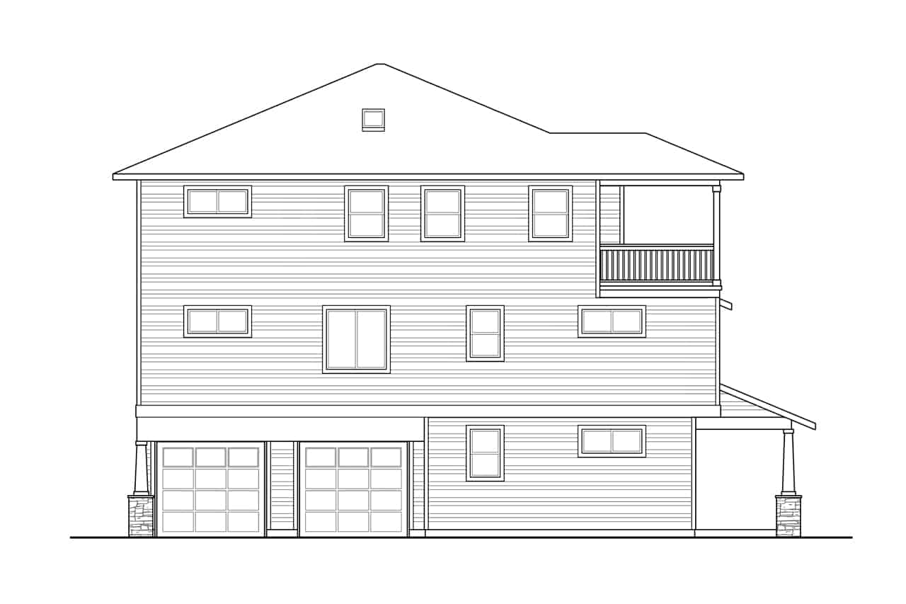 Home Plan Left Elevation of this 10-Bedroom,4320 Sq Ft Plan -108-2056