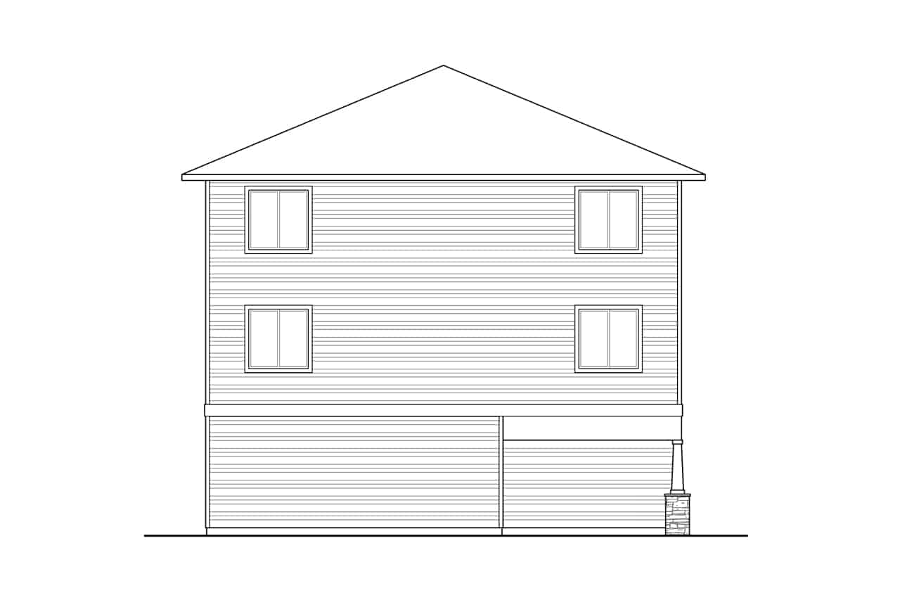Home Plan Rear Elevation of this 10-Bedroom,4320 Sq Ft Plan -108-2056