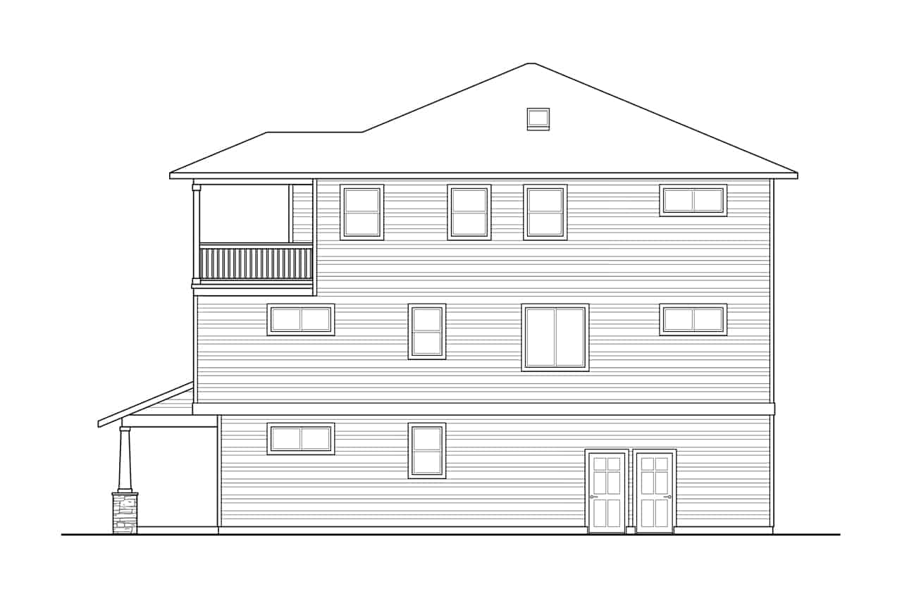 Home Plan Right Elevation of this 10-Bedroom,4320 Sq Ft Plan -108-2056
