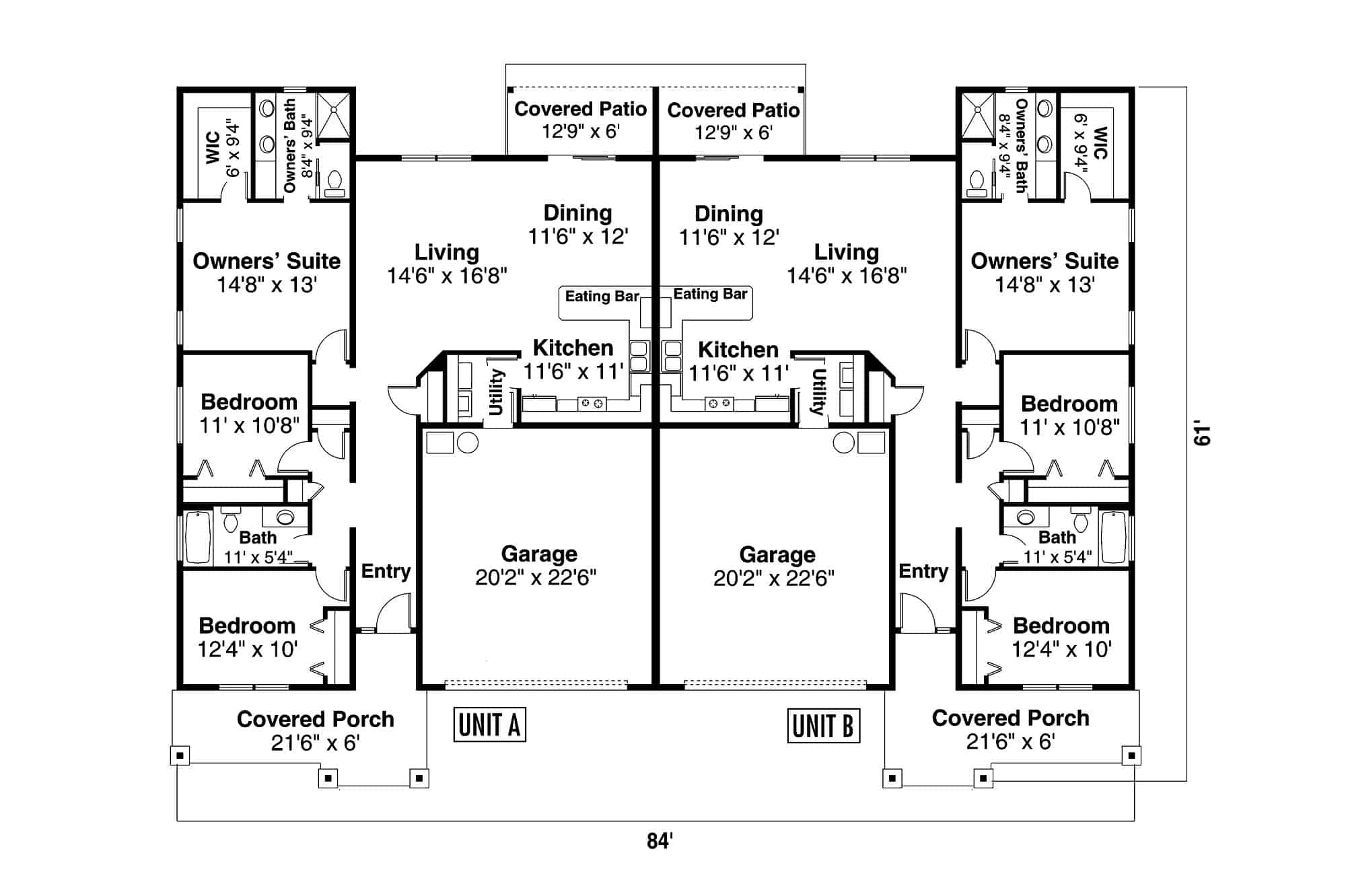 Main Level of Ranch Plan #108-2057