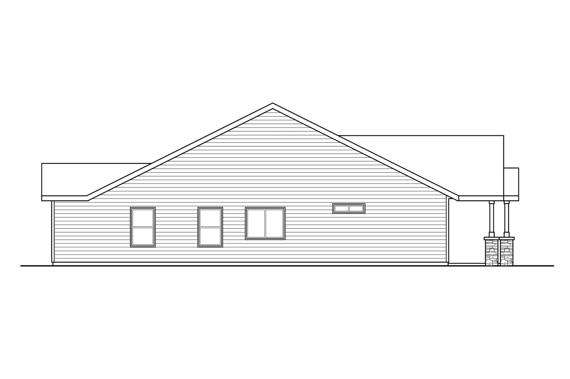 Home Plan Left Elevation of this 6-Bedroom,3134 Sq Ft Plan -108-2057