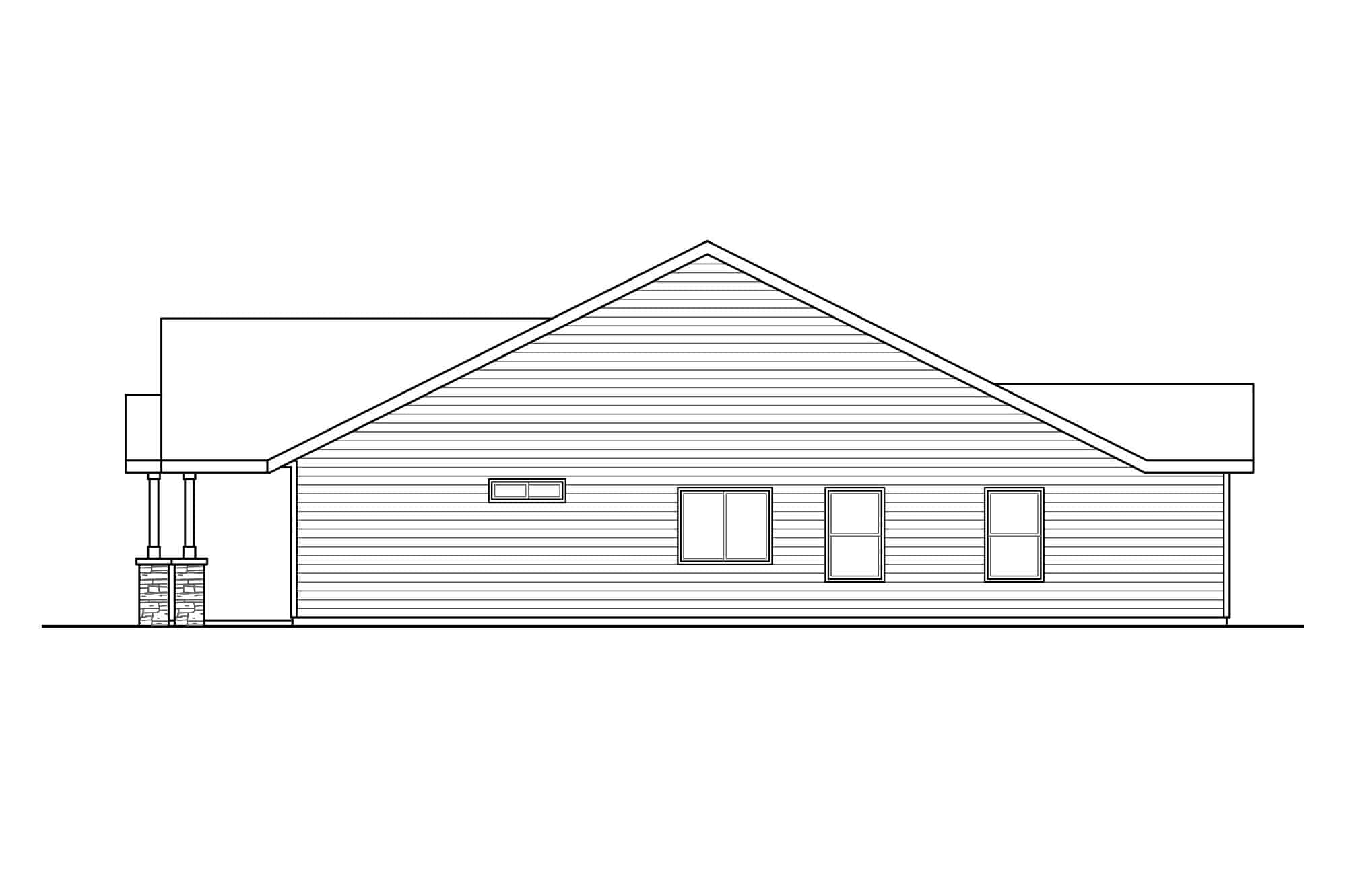 Home Plan Right Elevation of this 6-Bedroom,3134 Sq Ft Plan -108-2057